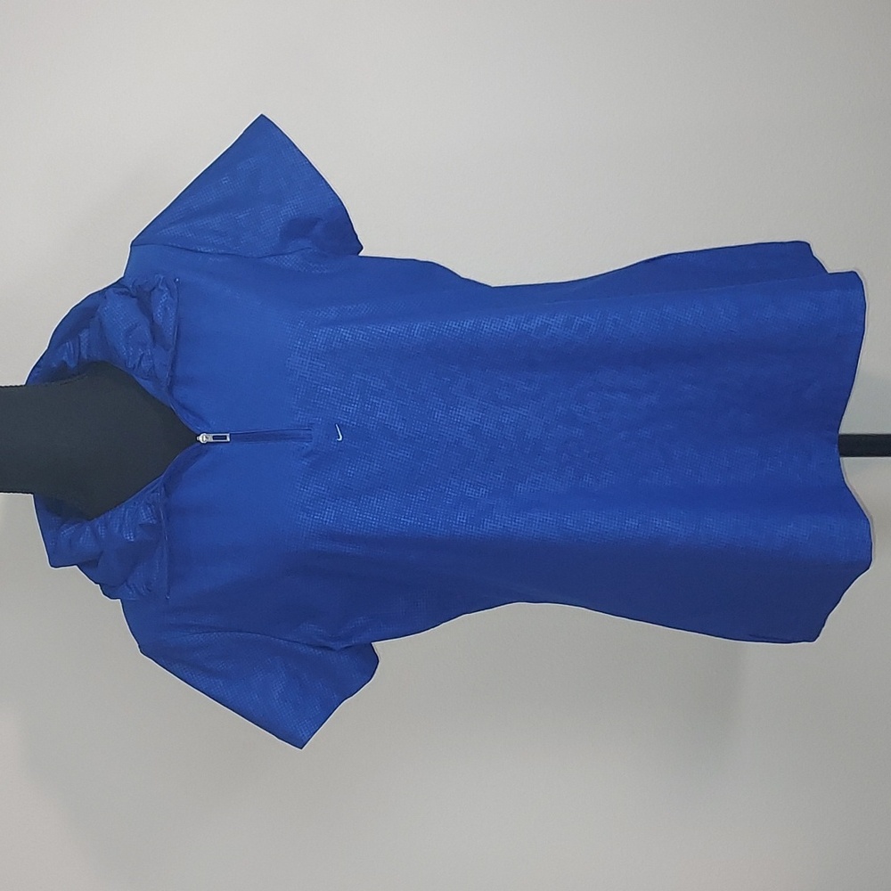 Nike Golf Blue Dri-Fit 1/4 Zip Funnel Collar Short Sleeve Shirt Size Large